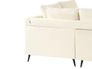 Corner Sofa 4 Seater LUNNER Corduroy Light Beige Left Hand_945679