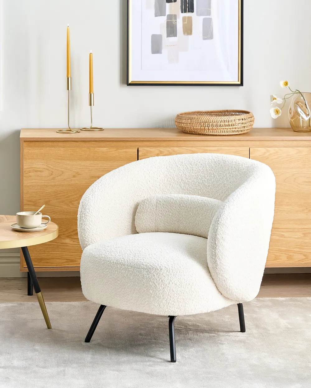 Armchair MAKELA Boucle Off-White