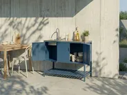 2 Piece Outdoor Kitchen Set with Sink MAENZA Blue Metal_1044869