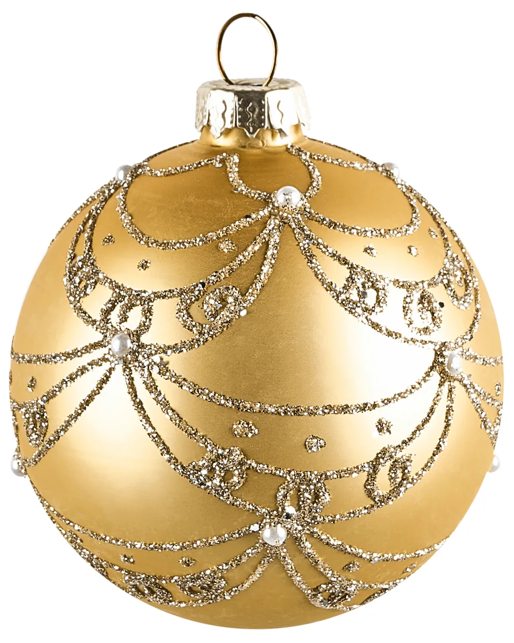 Set med 35 julgranskulor ICEDROP Glas Blå/ guld_1028524