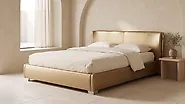 Säng med lamellram Läder PARIS 180 x 200 cm Guld_1178079