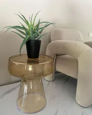Side Table LAGUNA Glass Golden Brown_928904