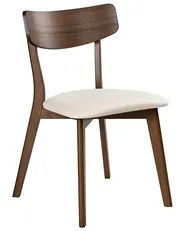 Set of 2 Dining Chairs HOLLY Wood Dark Brown/ Off-White_1015965