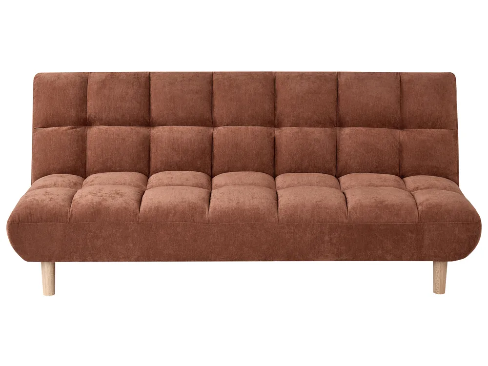 Sofa Bed 2 Seater RISOR Fabric Golden Brown