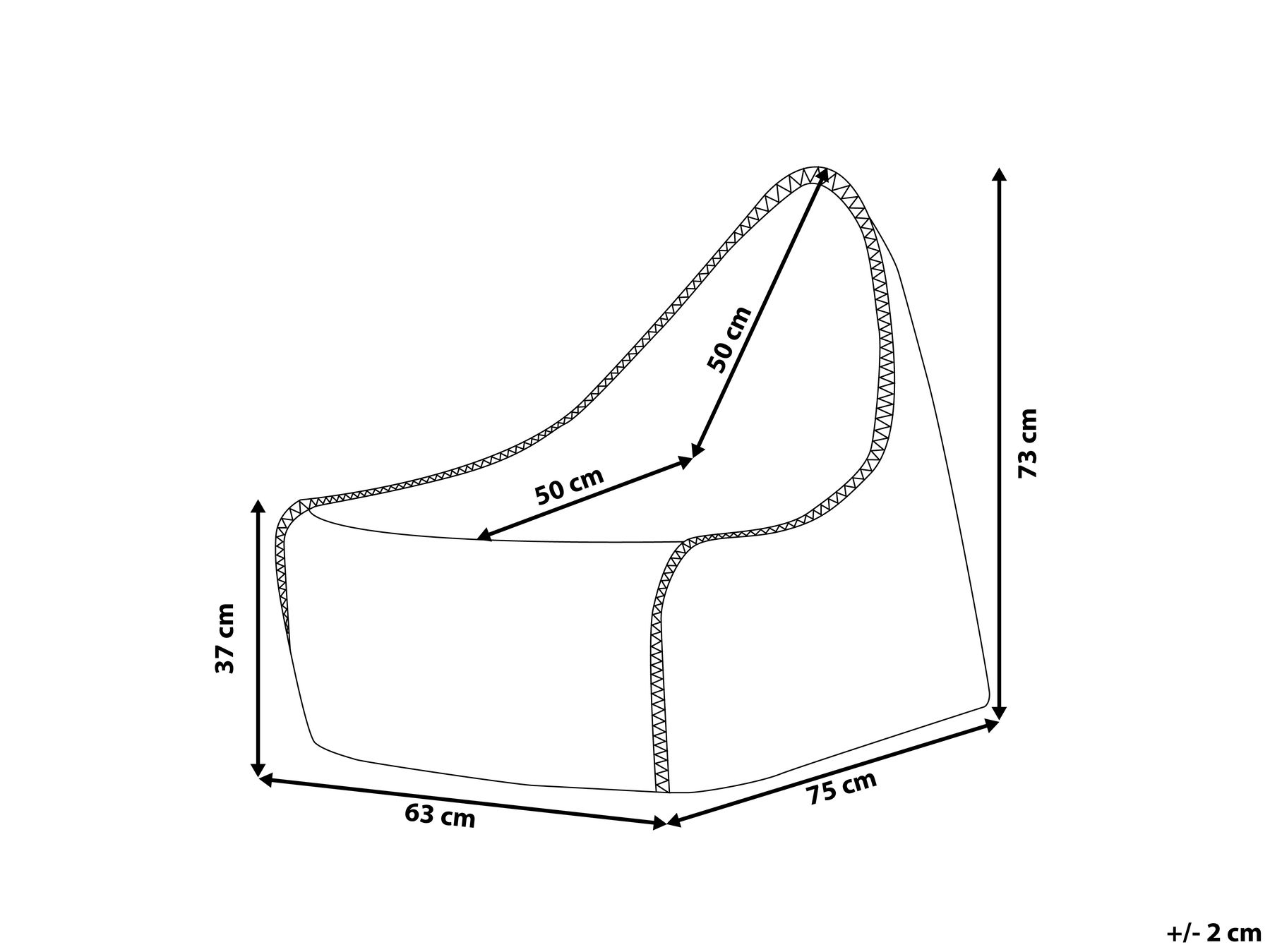 Sittsäck 200 L DROP 63 cm 75 cm Guldbrun_798953