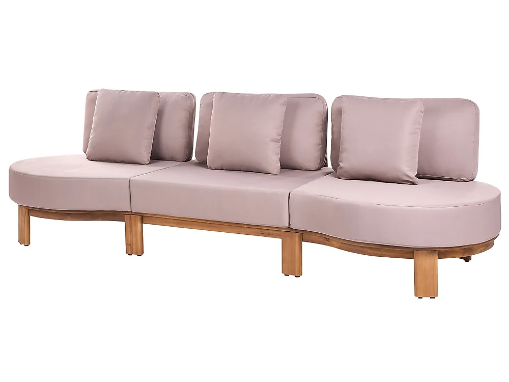 Garden Sofa 3 Seater ARZELLO Acacia Wood Light Brown_1163929