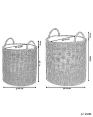 Set med 2 växtkorgar i rotting BITOLA 40/48 cm Konstrotting Brun_771269