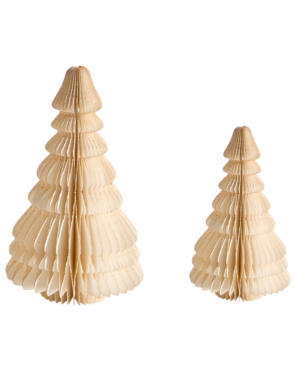 Sett med 2 figurer SKJOMA 15/20 cm Juletre Beige