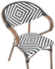 Set of 4 Garden Chairs CASPRI PE Rattan Black/ White_990535
