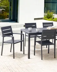Puutarhatuolisetti 6 kpl VERNIO Musta_909854