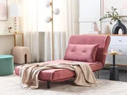 Living Room Set 3 Seater VESTFOLD Velvet Pink_851633