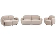 Living Room Set 6 Seater JULE Boucle Beige_1125988