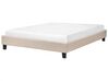 Bed without Headboard Fabric ROANNE 140 x 200 cm (EU Double) Beige