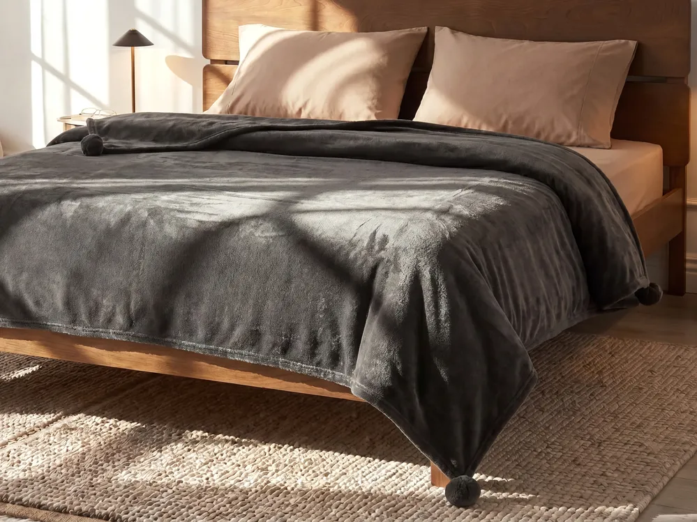 Blanket TERKE 200 x 220 cm Dark Grey