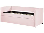 Trundle Bed Velvet TROYES 90 x 200 cm (EU Single) Pastel Pink_837091