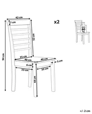 Set of 2 Dining Chairs BATTERSBY Wood White_786287