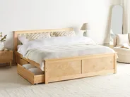 Bed with 4 Drawers OLENDON Pine Wood Light Brown 180 x 200 cm (EU Super King)_954963