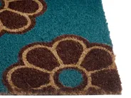 Dørmatte KULIK Blå 45 x 75 cm Blomst Kokosfiber_1049687