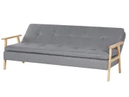 Sofa Bed 3 Seater TJORN Fabric Light Grey_813480