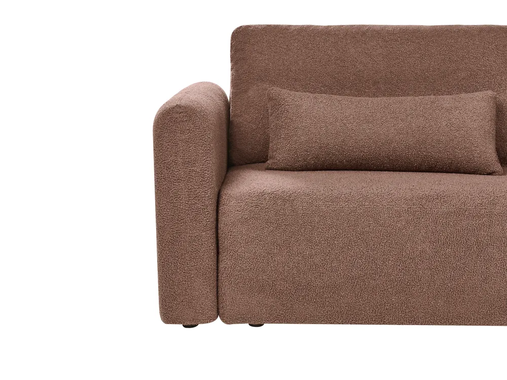Bäddsoffa 3-sits VAXHOLM med förvaring Bouclé Brun_1026759