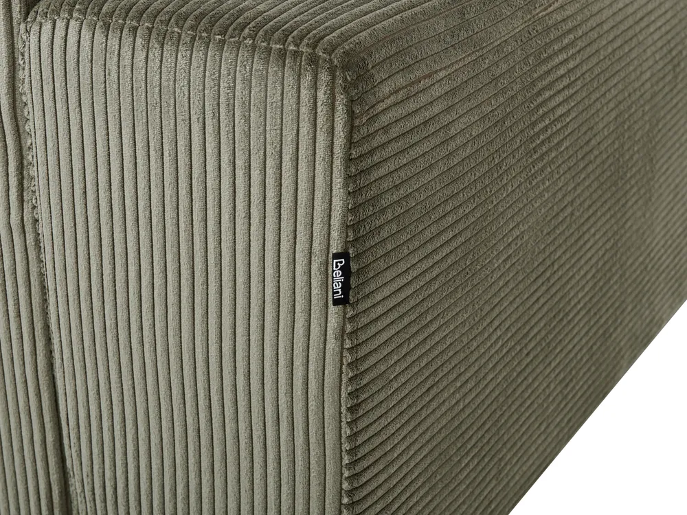 Corner Sofa 4 Seater LUNGO with Ottoman Corduroy Green Left Hand_962299