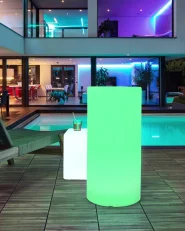 LED-golvlampa för utomhusbruk PIEDRA med fjärrkontroll Vit_959808