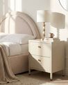 2 Drawer Bedside Table KYLEA Metal Light Beige