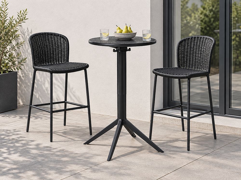 Garden Bar Table LEGRENA 60 cm 60 cm Black