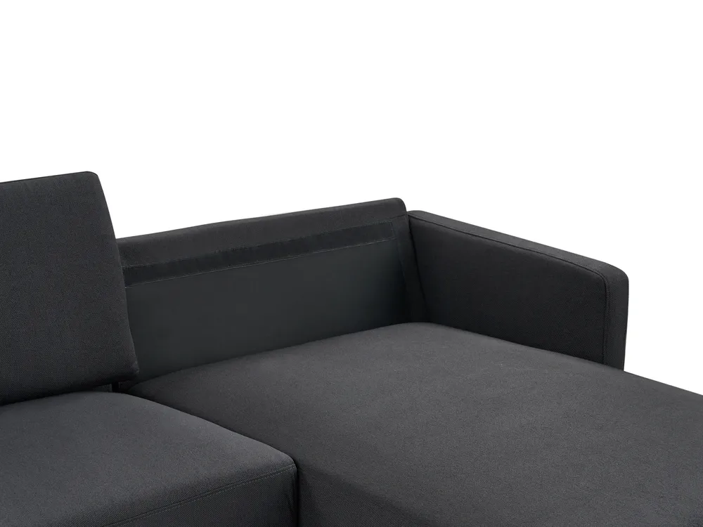 Corner Sofa 2 Seater BREDA Fabric Black Left Hand_946116