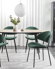 Set of 2 Dining Chairs KIANA Dark Green_874295