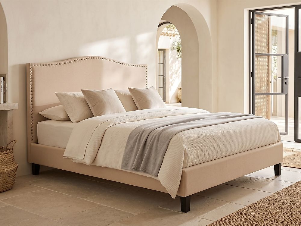 Bed Fabric MONTPELLIER 180 x 200 cm (EU Super King) Beige