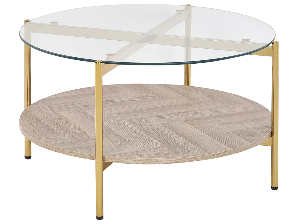 Coffee Table LOVELL Tempered Glass Gold