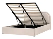 Ottoman Bed QUILLIEN Chenille Light Beige 140 x 200 cm (EU Double)_989501