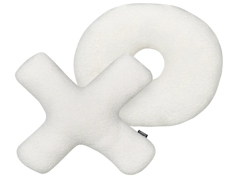 Set of 2 Decorative Cushions HESPERIS Boucle Off-White Solid