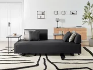Sofa 3 Seater SOKNA with Tables Fabric Black_952863