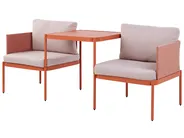 Loungesett til hagen med bord 2-seters TERRACINA Metall Oransje_826670