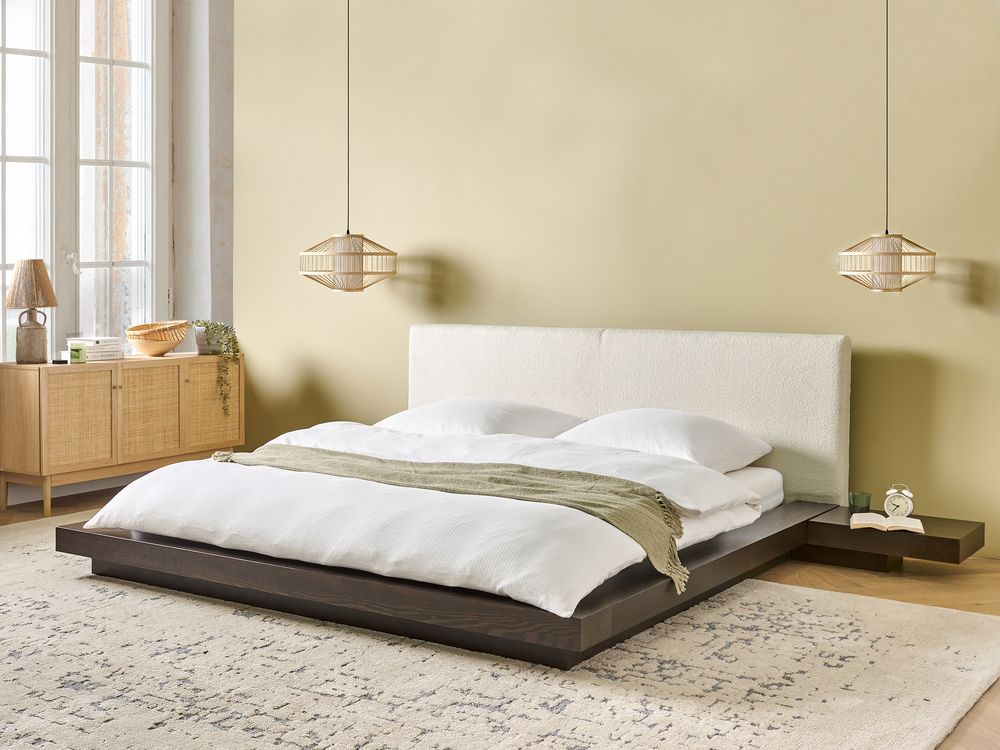 Bed Boucle ZEN 180 x 200 cm (EU Super King) Dark Ash Wood