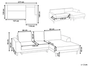 Corner Sofa Bed 3 Seater NUBORG with Storage Chenille Taupe Left Hand_1018532