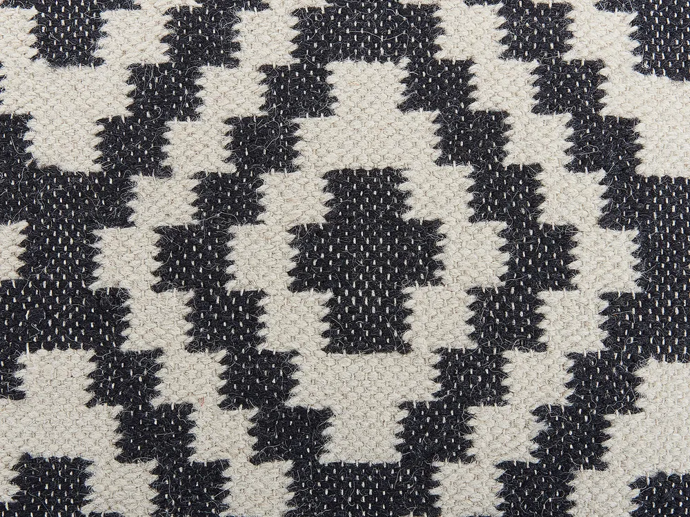 Sittpuff KNIDOS Ull Svart/ Vit_826648