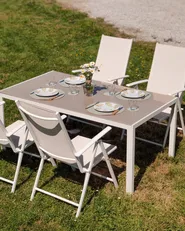 Garden Dining Set 6 Seater CATANIA Metal Beige_922956