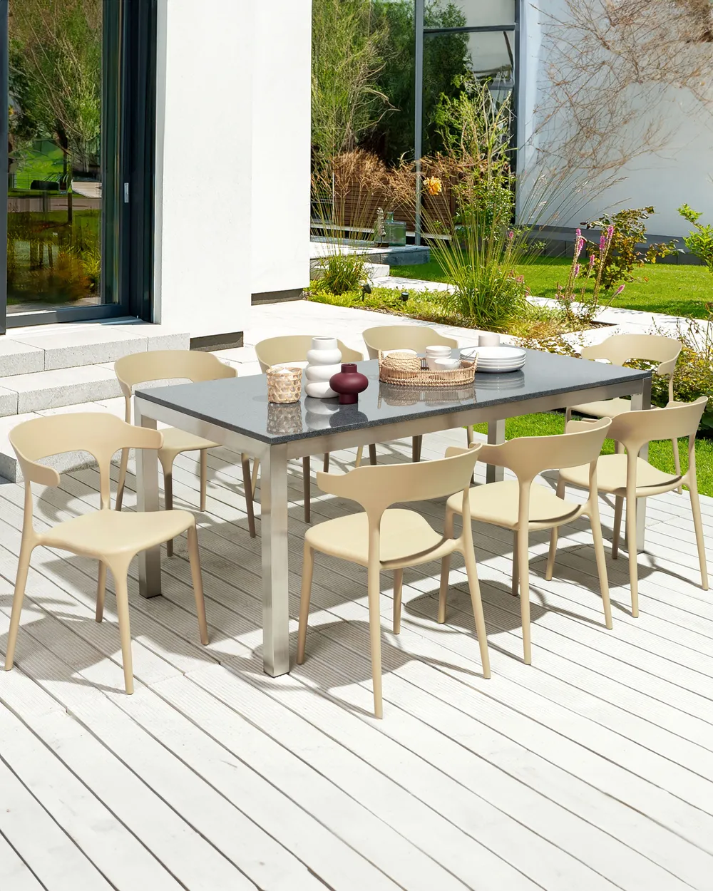 Set of 8 Dining Chairs GUBBIO Beige