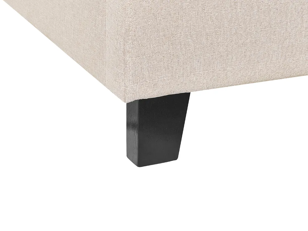 Bed without Headboard Fabric ROANNE 140 x 200 cm (EU Double) Beige_721525