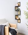 4 Tier Shelving Unit ALDER 101 cm Paulownia Wood Black