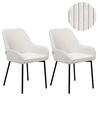 Set of 2 Dining Chairs LOVERNA Corduroy Off-White