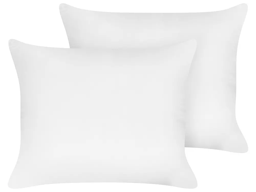 Set of 2 Bed Pillows TRIGLAV High 50 x 60 cm Polyester White