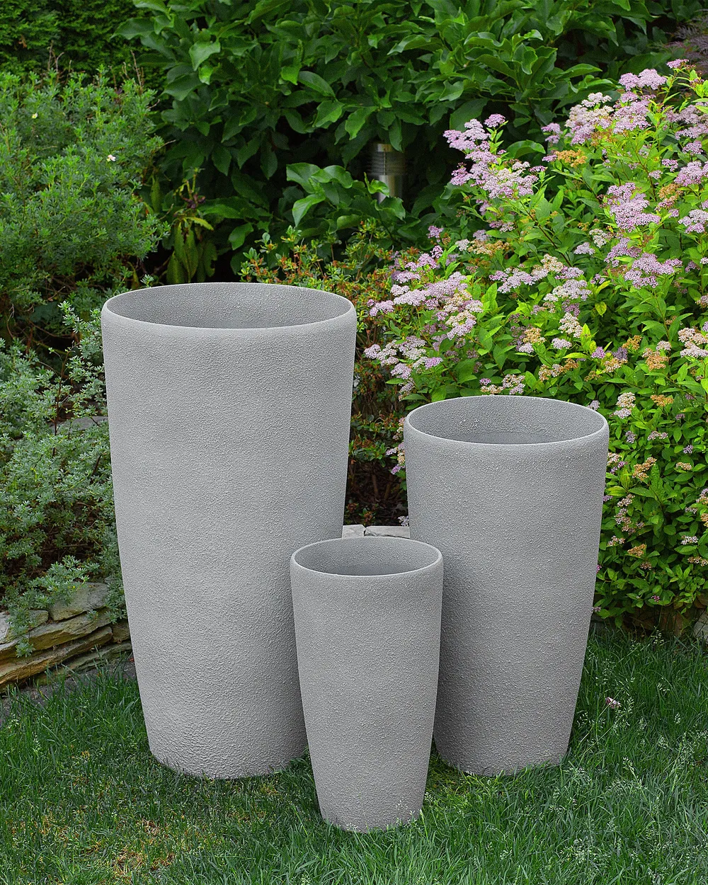 Set of 2 Plant Pots ABDERA 31 cm Grey