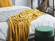 Blanket ELOVA 150 x 200 cm Mustard_1179693