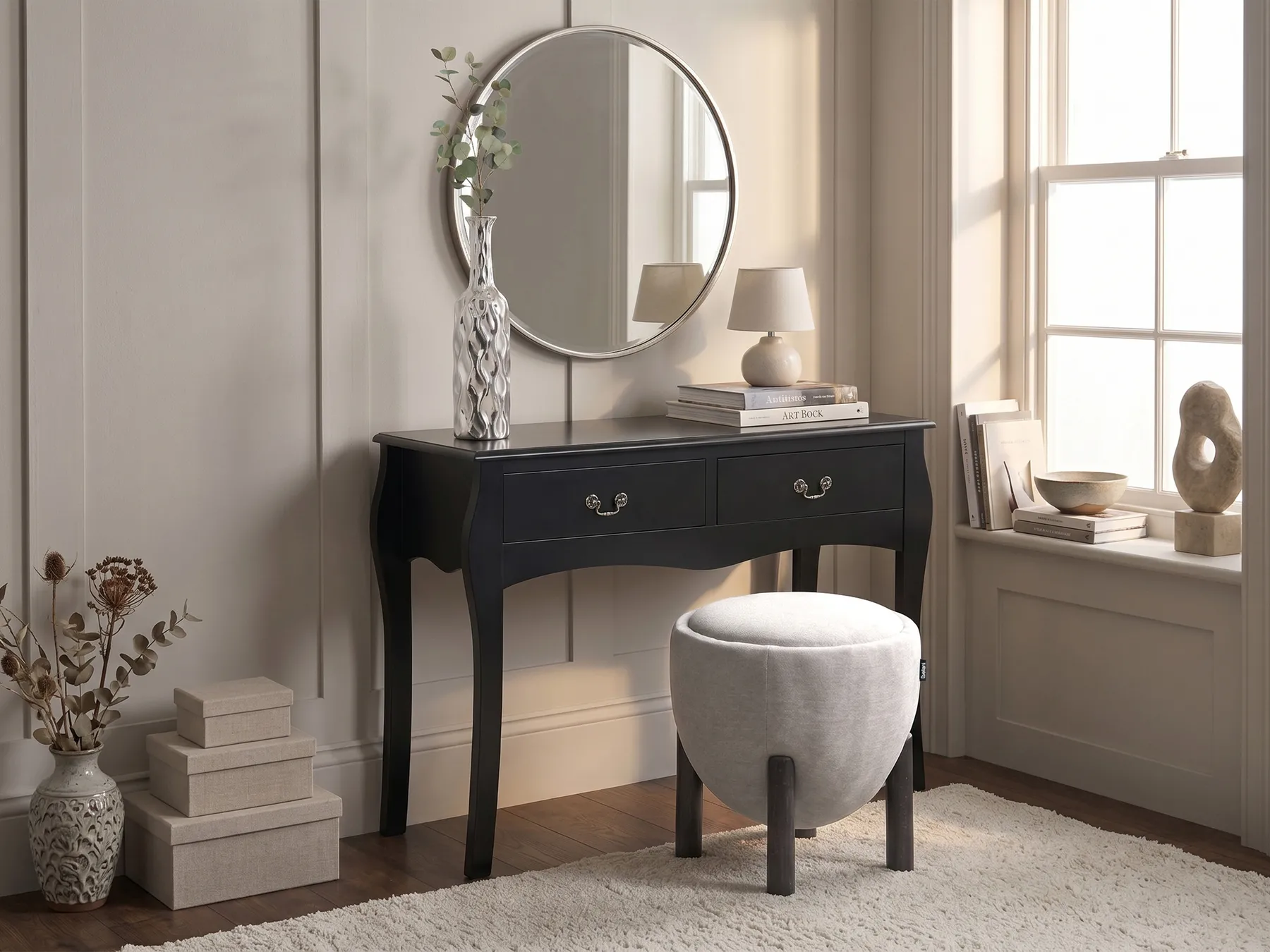 Pouffe ARCHIE Faux Linen Grey_991200