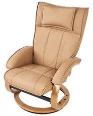 Massage Chair MAJESTIC with Footstool Faux Leather Light Brown_963663