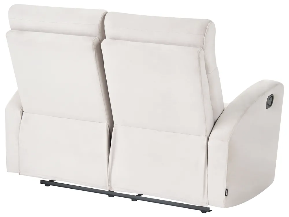 Manuell reclinersoffa 2-sits VERDAL Inklusive fotstöd Sammet Beige_1081127